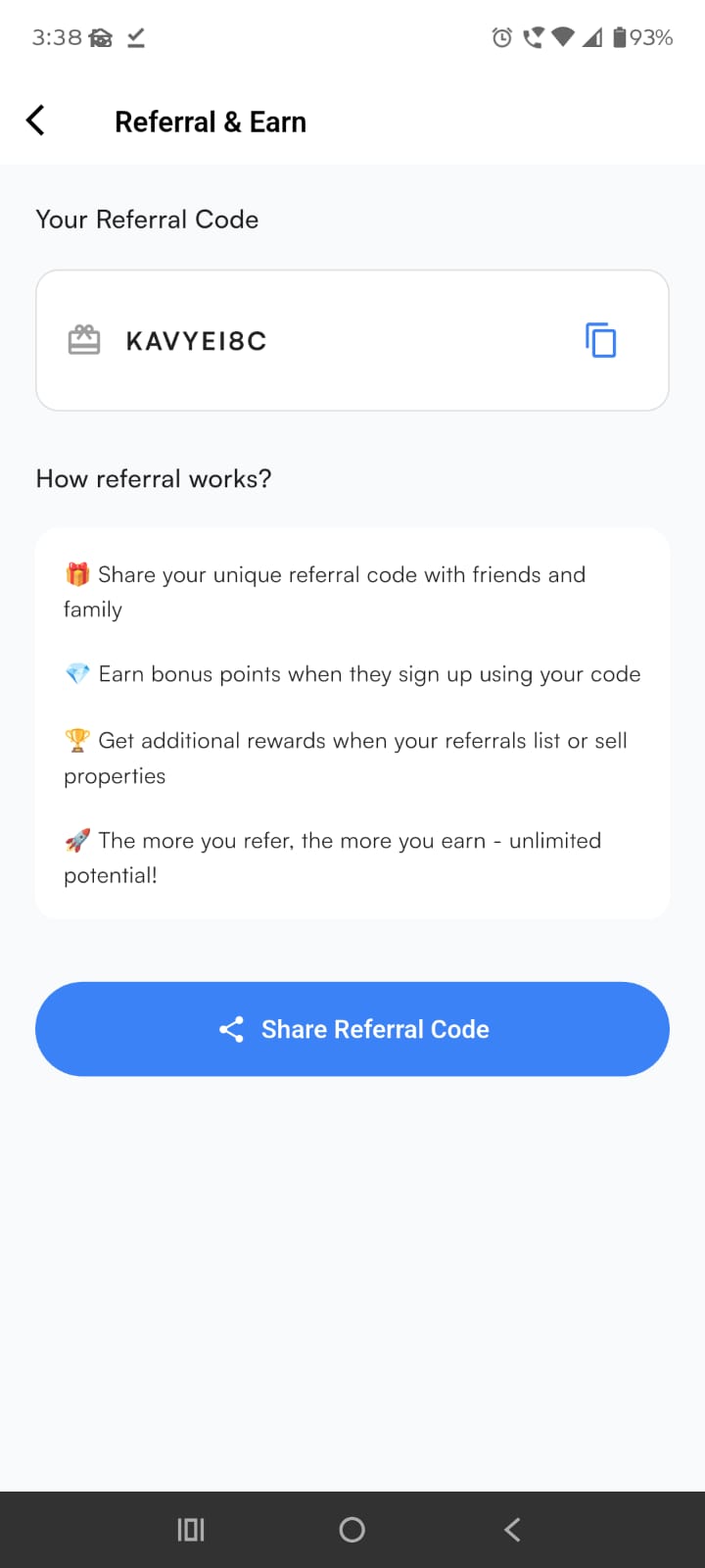 Referral Screenshot